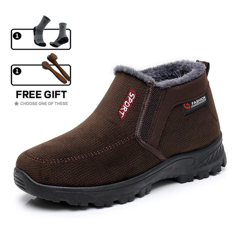 (CLEARANCE SALE 70% OFF)) Men's 2024 Winter New Waterproof And Non-Slip Slip-On Warm Cotton Shoes Correction Ankle Support Wide Toe Arch Support Sports Shoes