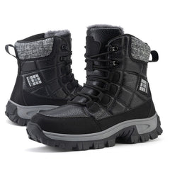 (⏰Limited Time Discount 49% off)Men's Thick Warm Snow Boots Wide Toe Anti-skid Fur Lined Leather Boots Waterproof Winter Hiking Boots